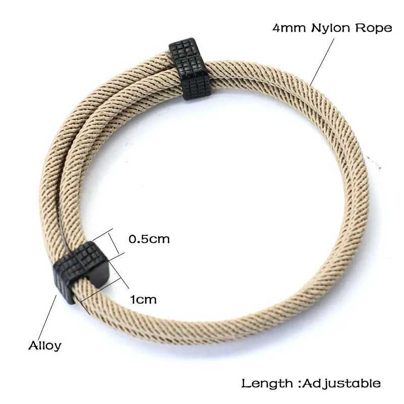 Noter New Fashion Rope Bracelet Unisex 4mm Nylon Thread Adjustable Braclet Couple Braslet Outdoor Navigation Leisure AccoriesC250408