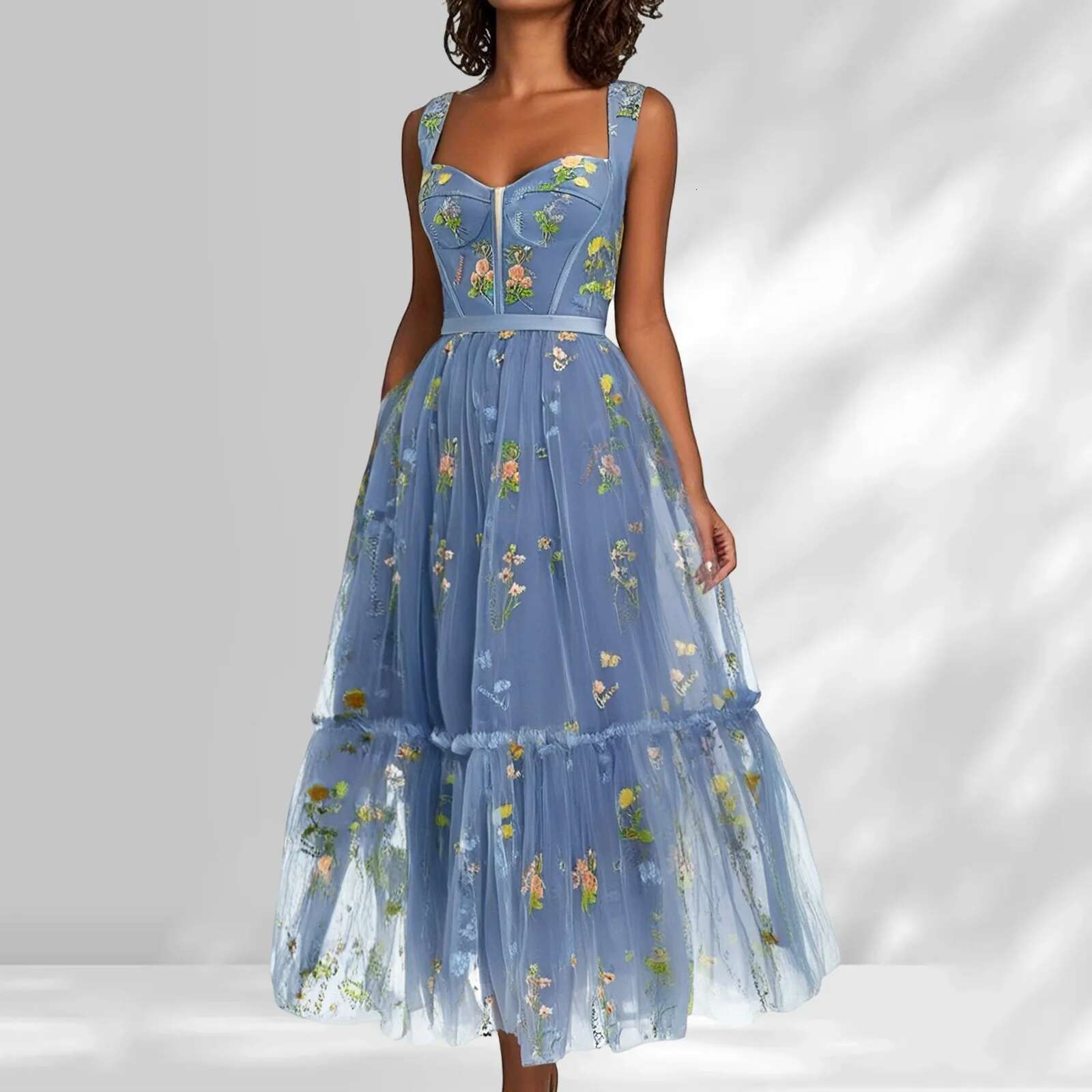 Dongdumaoyi Women S Evening Party Dress Strap Sleeveless Lace Embroidery Dubai Banquet Gown Prom Dresses For Vestidos