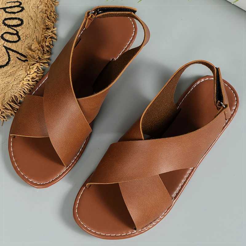 New Arrival Womens sandals womens flat shoes womens flat shoes soft Pu leather sandals De Mujer summer sandals womens beach shoes T250409