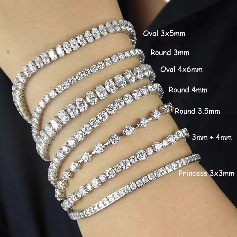 XINGYUE Factory Customize Charm Bracelets VVS Moissanite Tennis Bracelet 925 Sterling Silver Moissanites Gemstone Chain