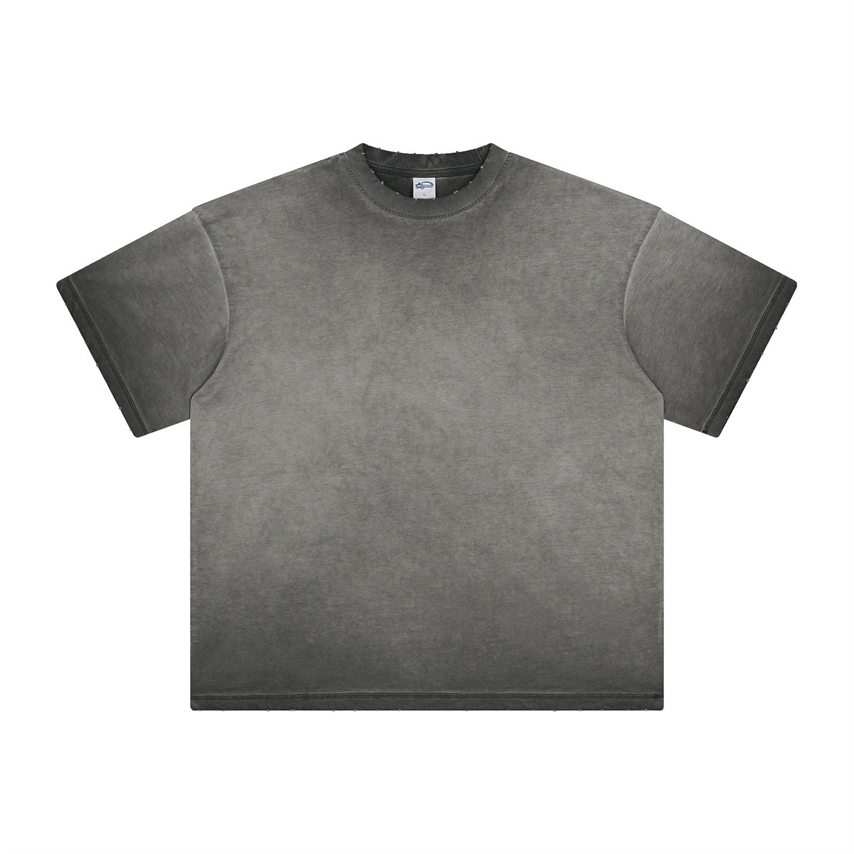 2025 Spring/Summer New Product 275g Reverse Stir fried Color Doing Old Wash Water T-shirt American Trendy Brand Grinding Edge Men's Short Sleeve