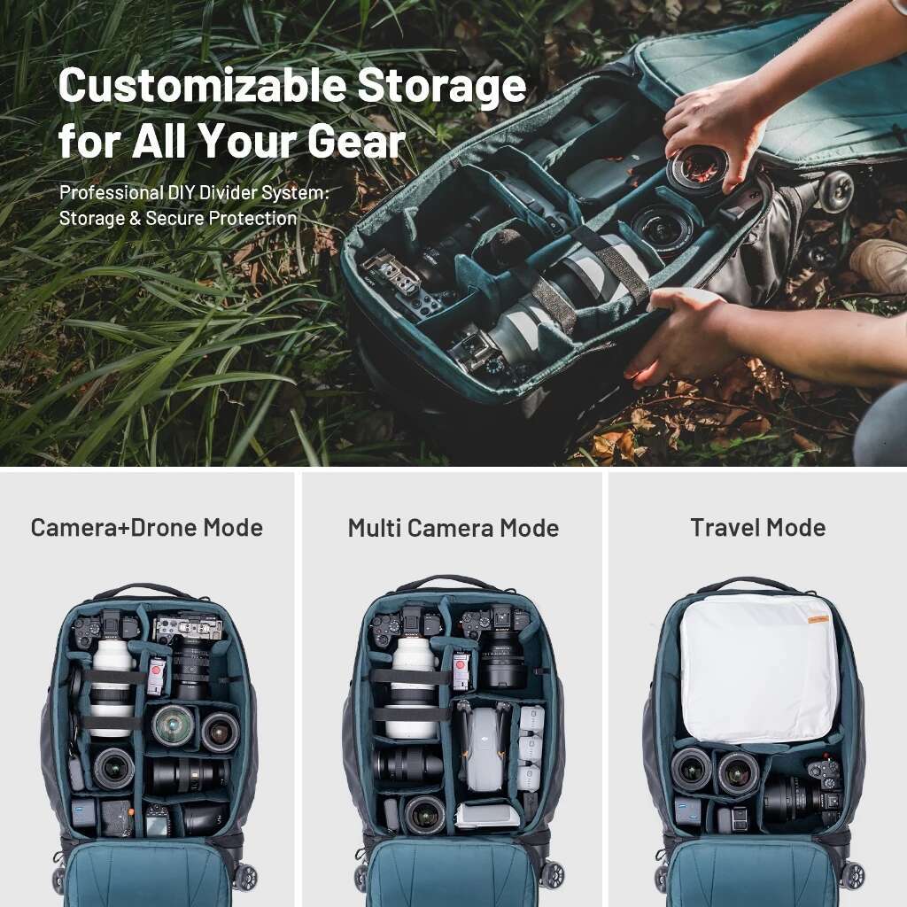 PGYTECH Trolley Photography DSLR Camera Bag Professional Outdoor Backpack Lage Equipment Travel Case