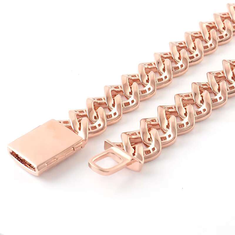 Plated Hip-hop Necklace Design Cuban Chain Silver Luxury with Gold Hiphop Hip Hop Miami Cuban Link Chain Mens 14k 18k Gold