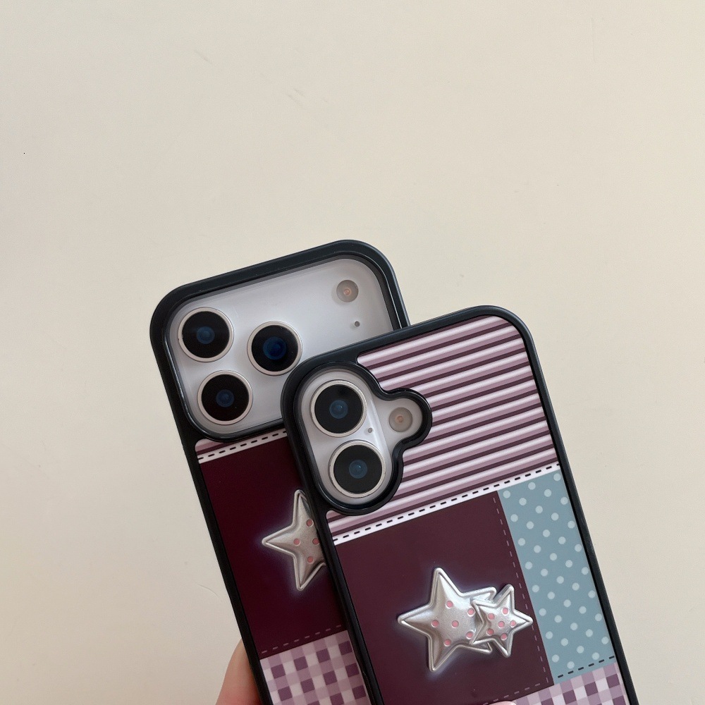 Spliced 3D Star Phone Case Compatible with iPhone 17/16 Pro Max Shockproof Case 15/14 Pro Protective Cover
