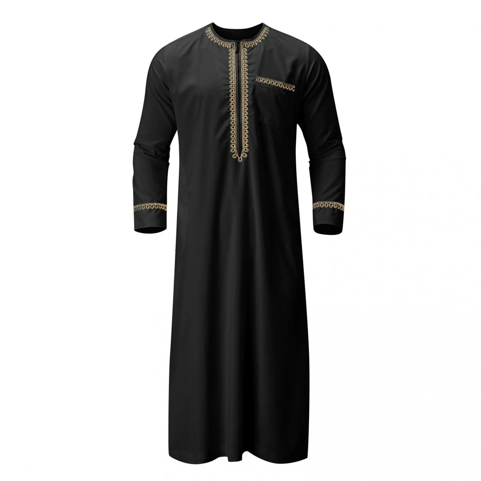 Mens long sleeved Kaftan Thobe Muslim style mens casual robe Pakistani Arab Thobes 250409