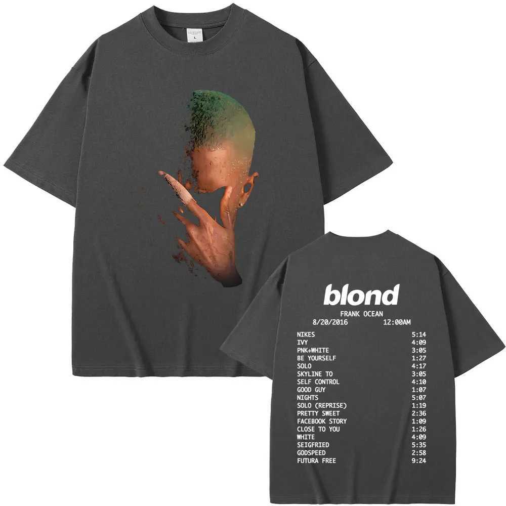 Rap singer Frank fashion retro graphic T-shirt mens ocean hip-hop trend T-shirt mens cotton T-shirtXJ250409