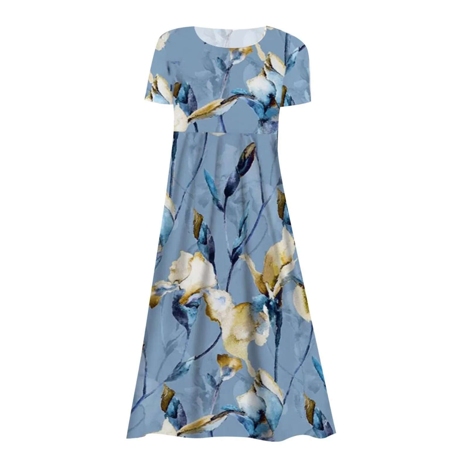 Dongdumaoyi Summer Bohemian Holiday Casual Dress Fashion Beach Kaftan Vestido Robe Women Short Sleeve Floral Printed Sundress