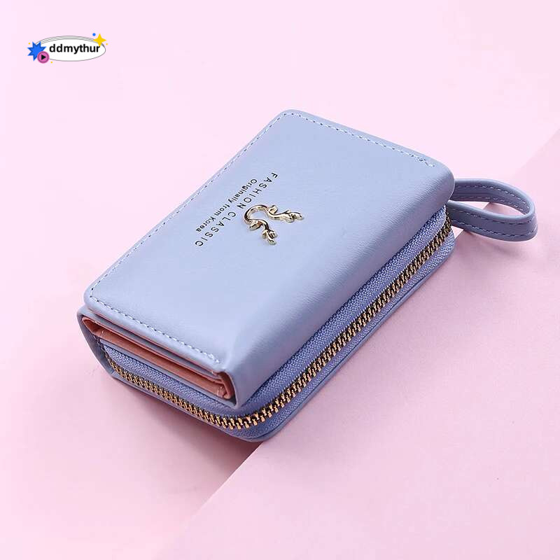 Women's Small Wallet Female Card Holder Short Wallets with Coin Purse for Woman Ladies PU Leather Hasp Mini Clutch ddmythur
