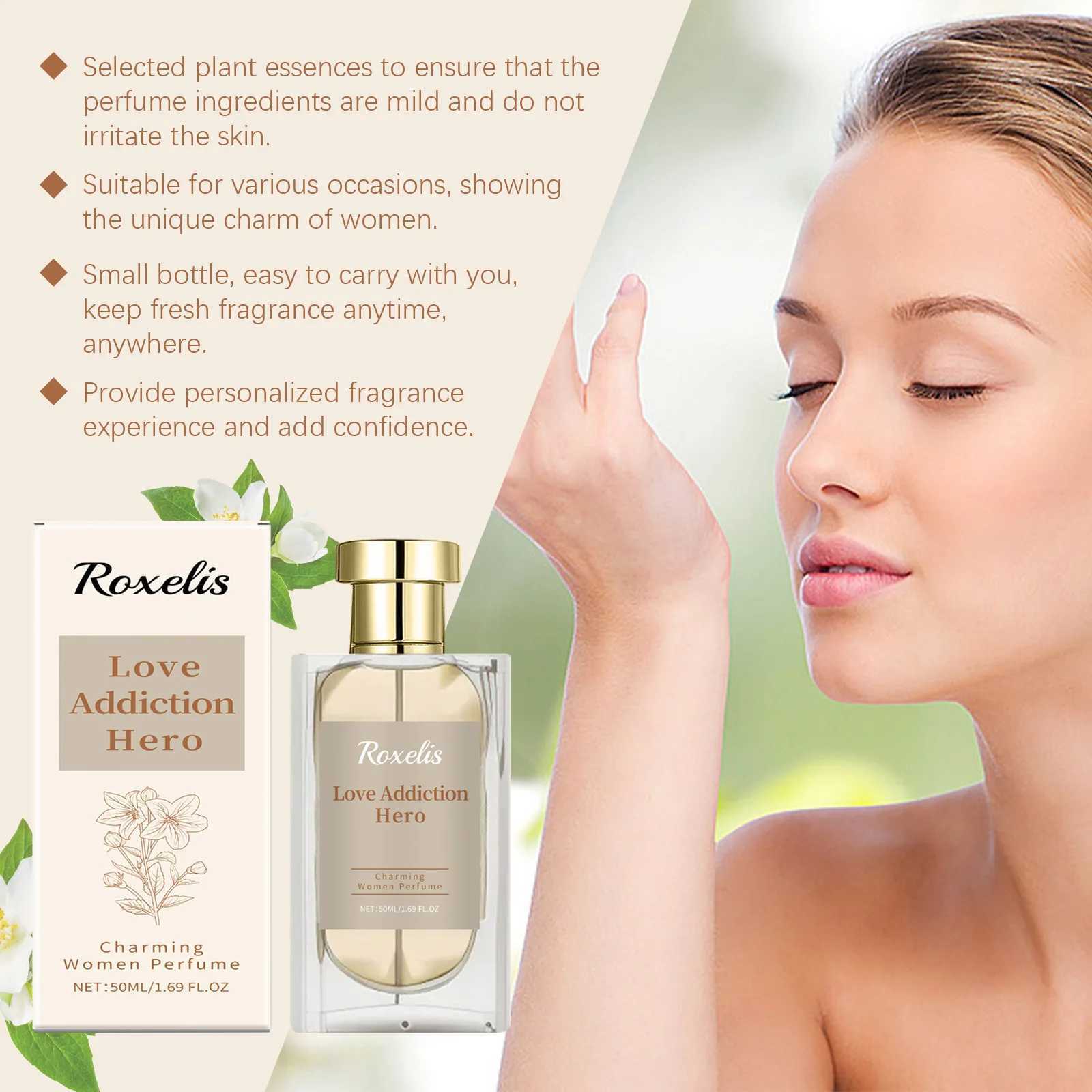 Roxelis 50ml Charming Women perfume Lasting Flower Scent Dating Charming Natural Fresh Charm Body Mist perfumeXJ250409