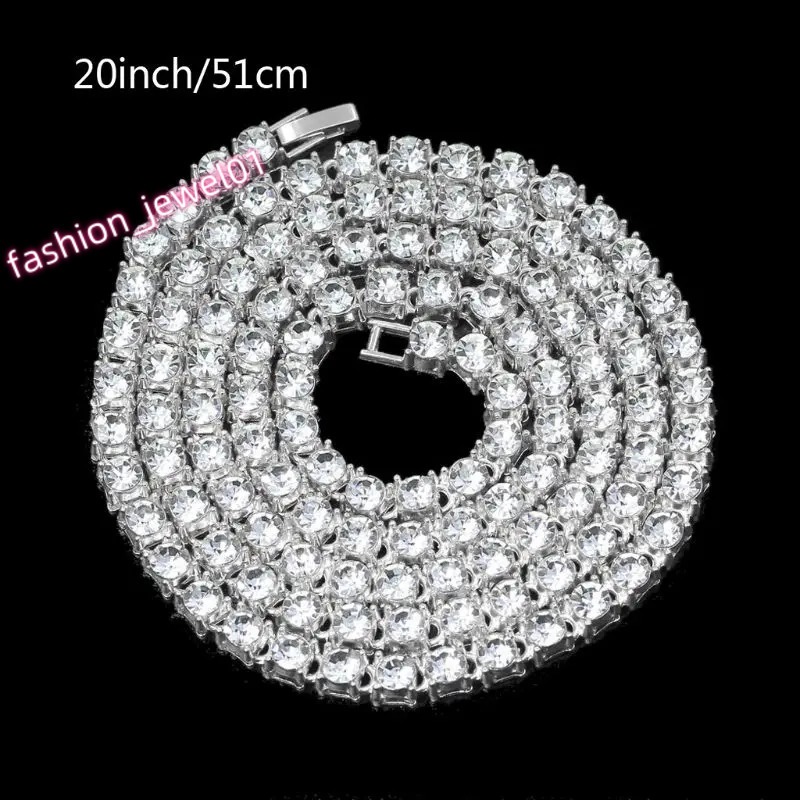 2024 New Iced Tennis Chain Men Chunky Necklace Cubic Zircon Miami Cuban Link ChainJewelry