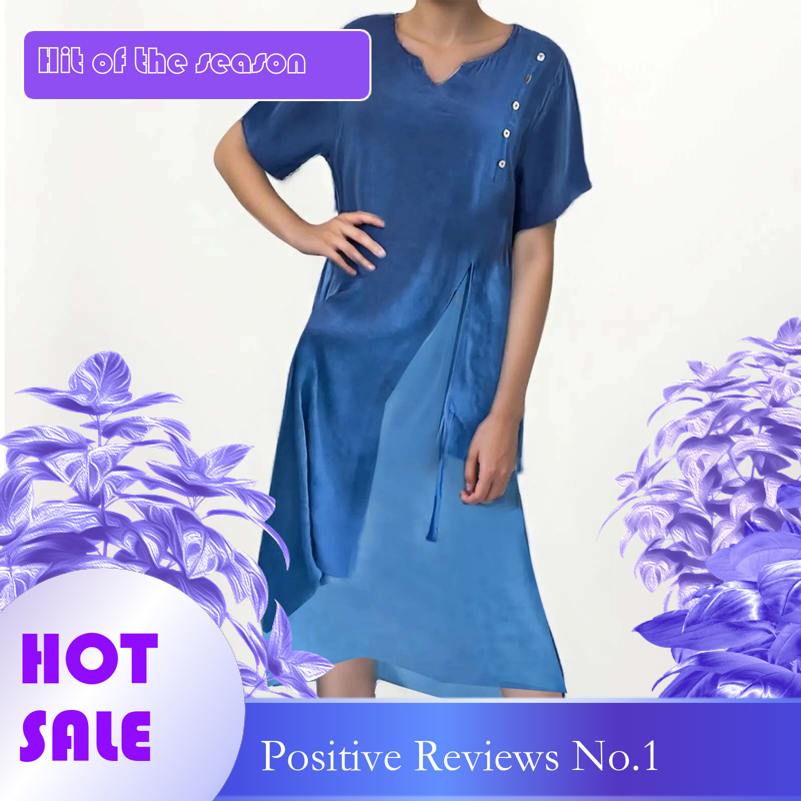 Dongdumaoyi Summer Midi Dress Women Fake Two Piece Casual Streetwear Button V Neck Loose Solid Asymmetric Dresses