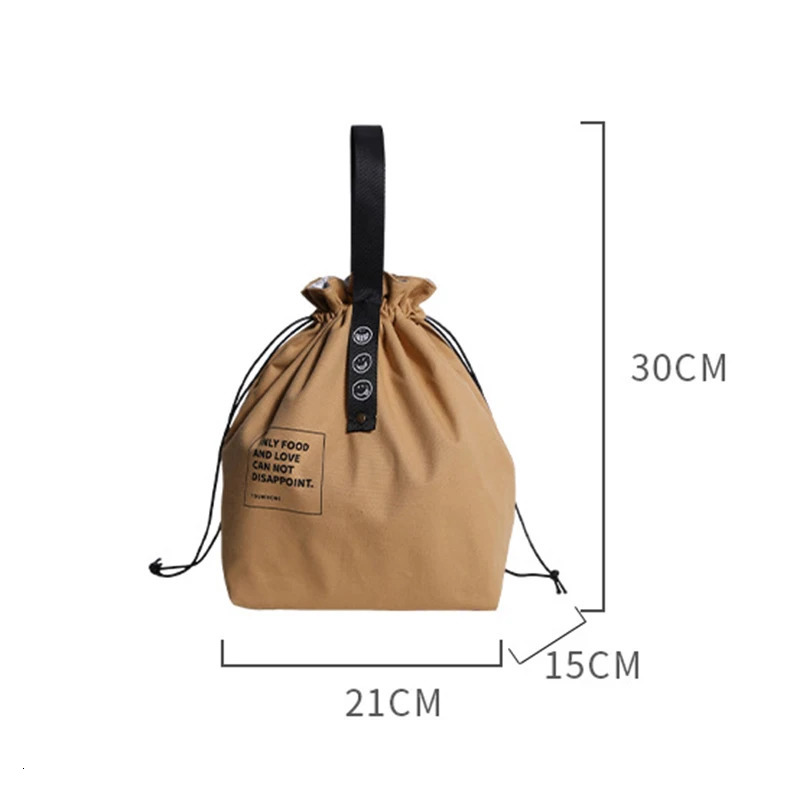 Canvas lunch bag bento box handbag outdoor portable picnic dinner container school fresh food storage accessories 250408