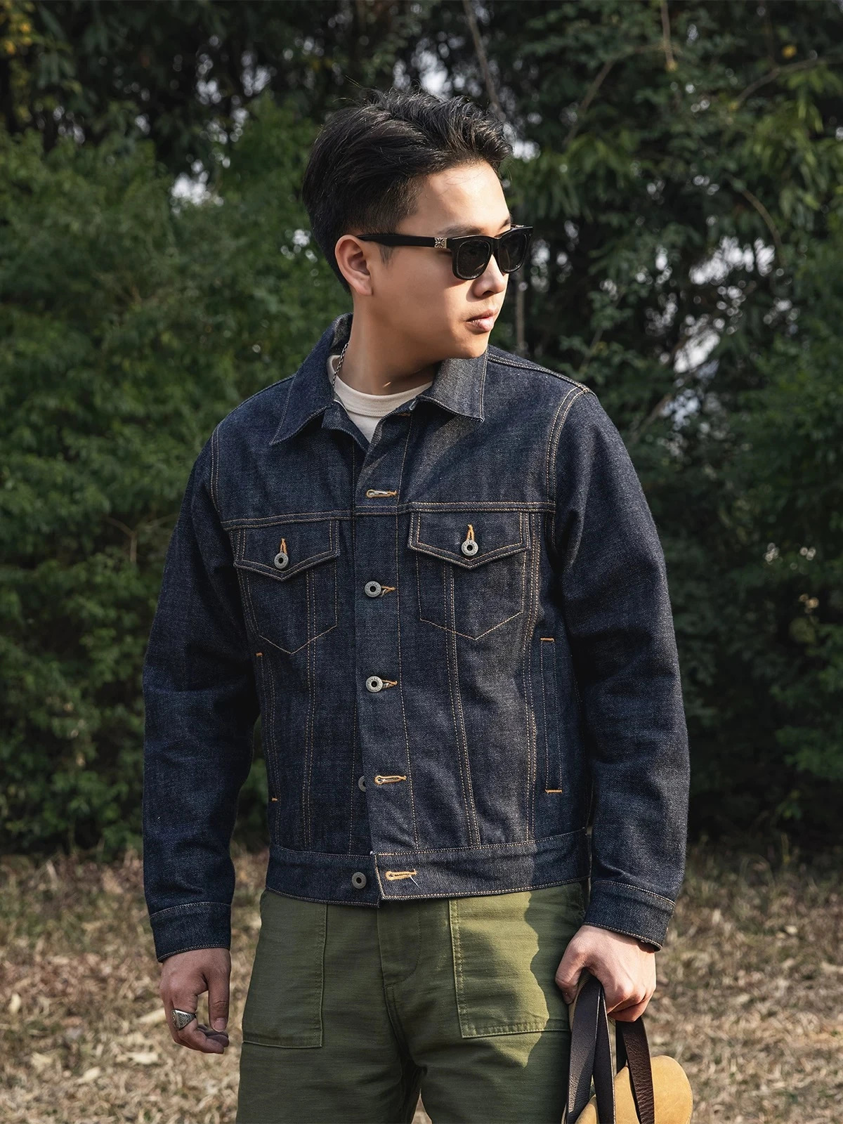 Red tornado 16oz semi pendant denim truck jacket mens daily LS01001 250409