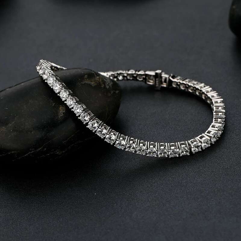 3mm 4mm Moissanite Tennis Bracelet Full Diamond GRA 925 Silver Plated 18k Wedding Party Jewelry Bracelets for Women Man