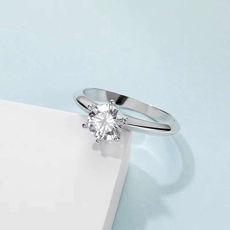 Engagement Wedding Design S925 Eternity Ring Fiancee D VSS1 1ct 2ct 3ct 4ct Moissanite Sterling Silver Ring Jewelry