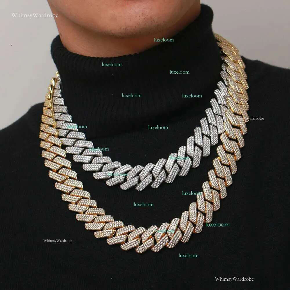 VVS Moissanite Iced Out Cuban k Chains - Elegant Necklace & Bracelet Set for Both Genders