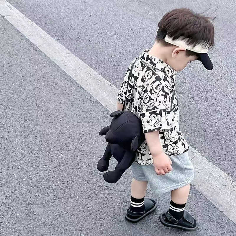 Disney 2024 Childrens Set New Summer Explosion Street Handsome Boys Cool Full Print Cartoon Short Sleeve Shirt Casual Set TrendyXJ250409