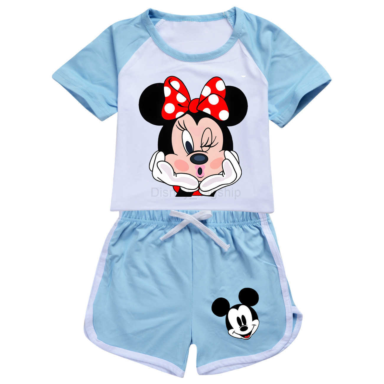 Disney Mickey Childrens Summer Short sleeved Shorts Sports Set 4055XJ250409