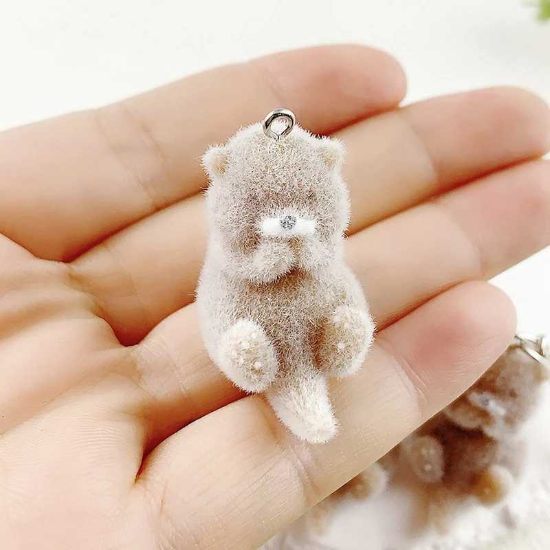 Cute cartoon keychain glass 3D plush otter pendant bag pendant decoration DIY key accessoriesXJ250409