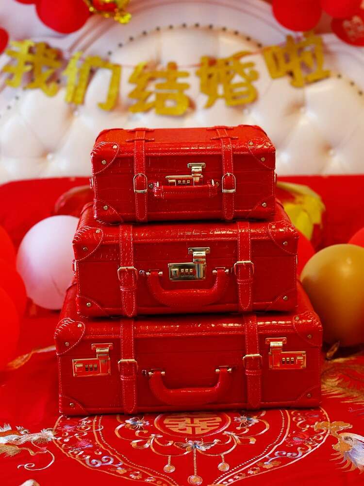 Red Wedding Bride Dowry Suitcase Big Red