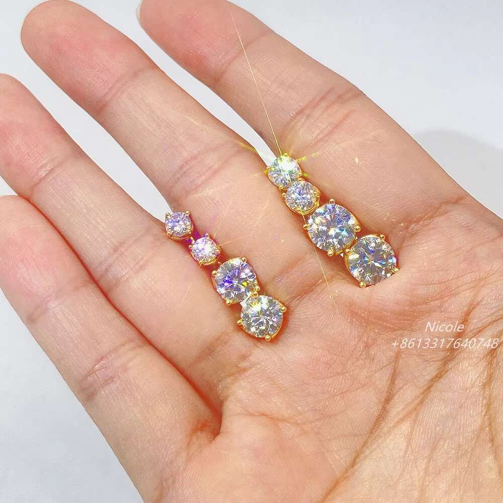Hot Sale Mens Earring Ear Stud Mini Gold Plated Screw Back Vvs Mens Moissanite Earrings