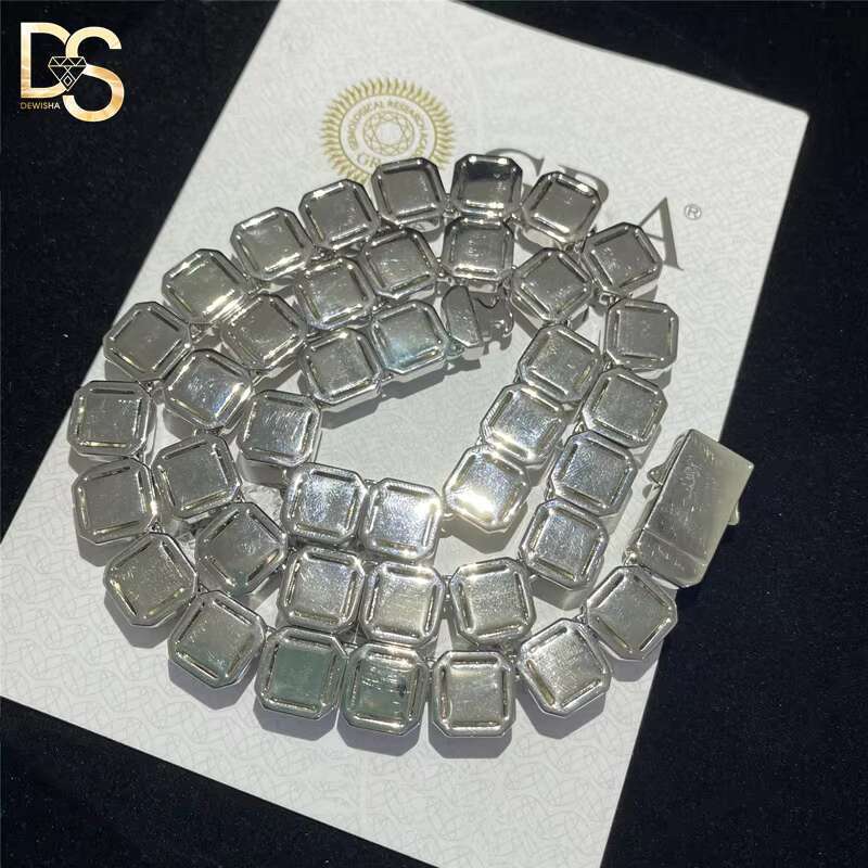 10mm Width New Fashion Rock Sugar Like Sterling Silver 925 Hip Hop VVS Moissanite Cuban Chain Necklace for Men