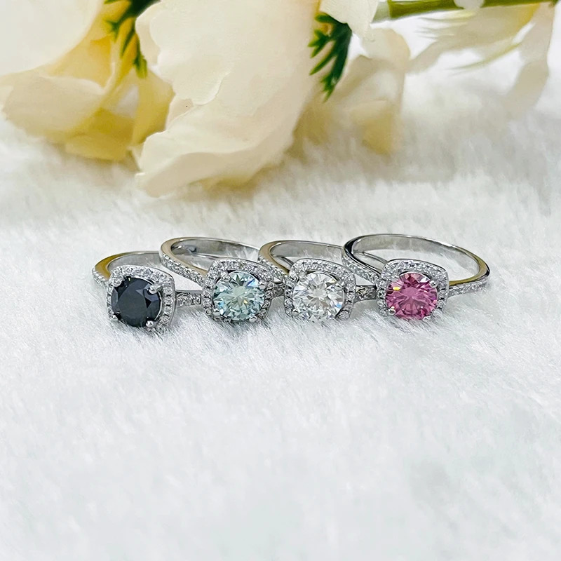 Joyce Jelly 1-carat Colored Diamond Ring Womens Classic 925 Pure Silver Wedding and Engagement Jewelry 250325