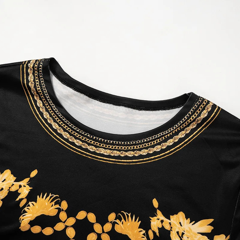 ANJAMANOR Fashion Print 2 Piece Pant Sets Top Leggings Baddies Outfit for Women Spring Sexy Black Nightclub Outfits D85CG28 250408