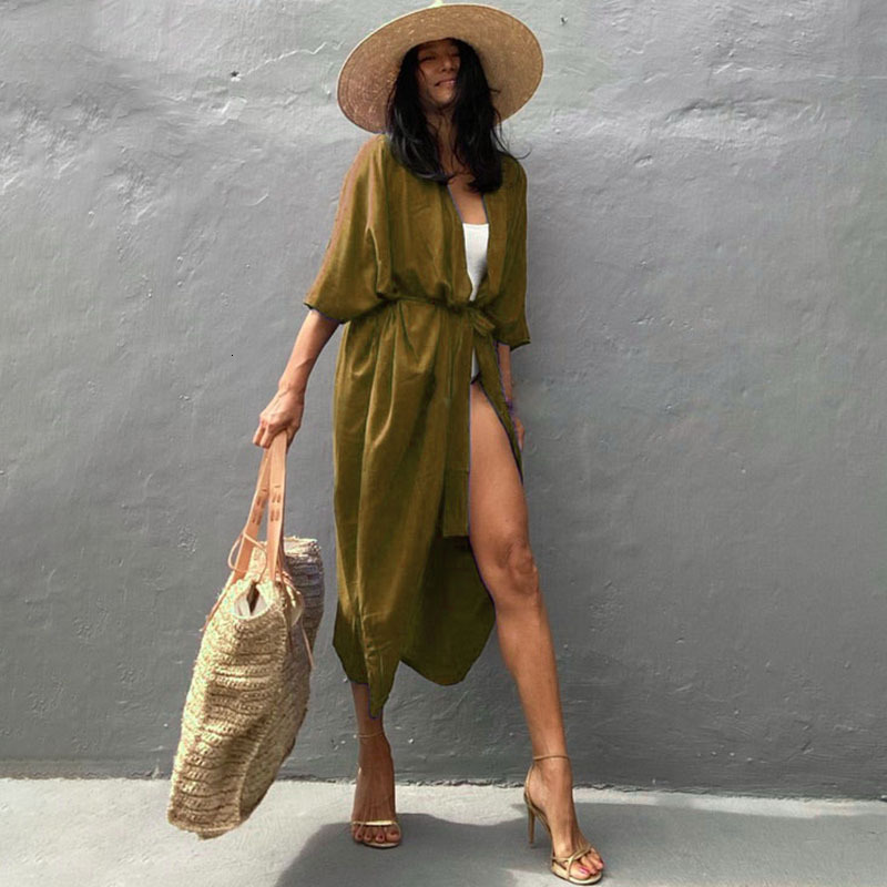 New encryption cotton cardigan bikini swimsuit outerwear beach vacation skirt womens dress