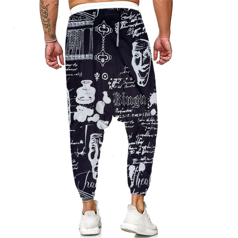 Mens Haren Pants Polyester Comfort Breathabilit Lantern Fashionable Casual Loose Essential For Home Vacation Parties 250408