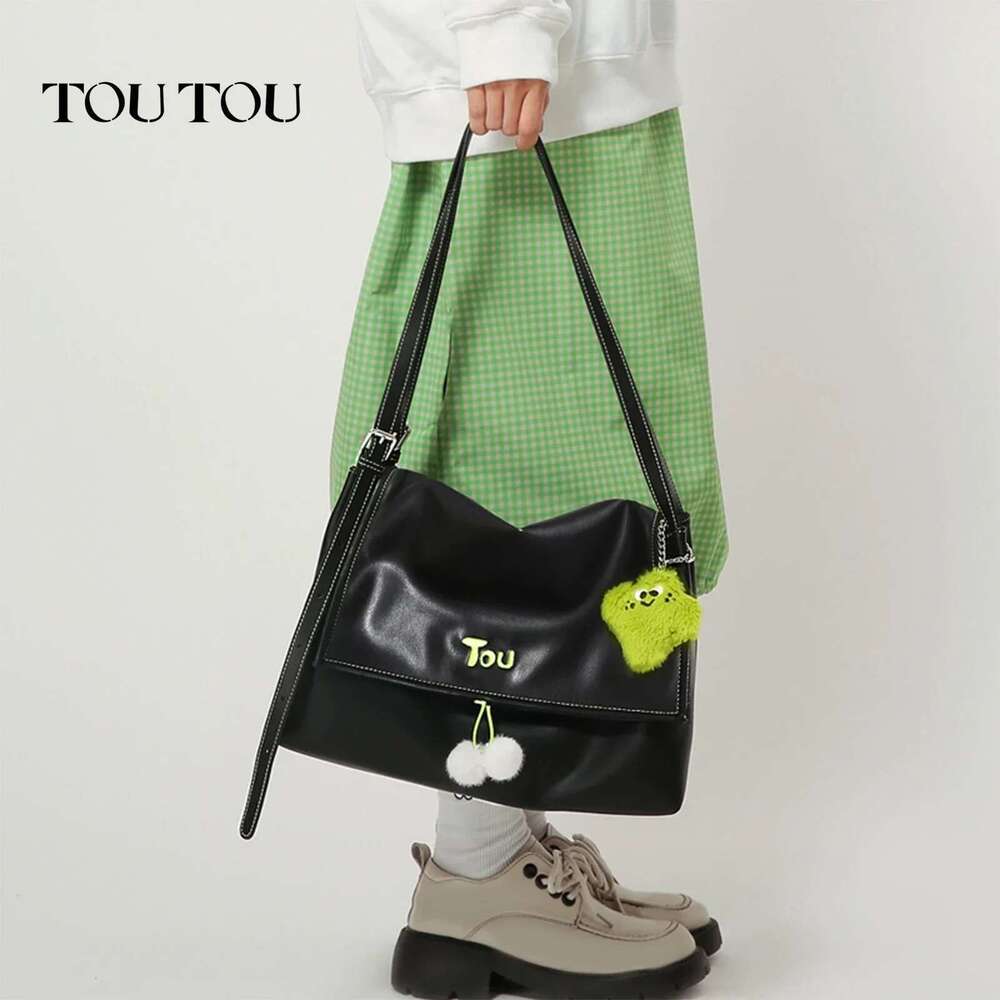 TOUTOU Tote Doll Pendent Large Capacity PU Leather Handbag Shoulder Women Bag Back To School Valentine's Day Gift