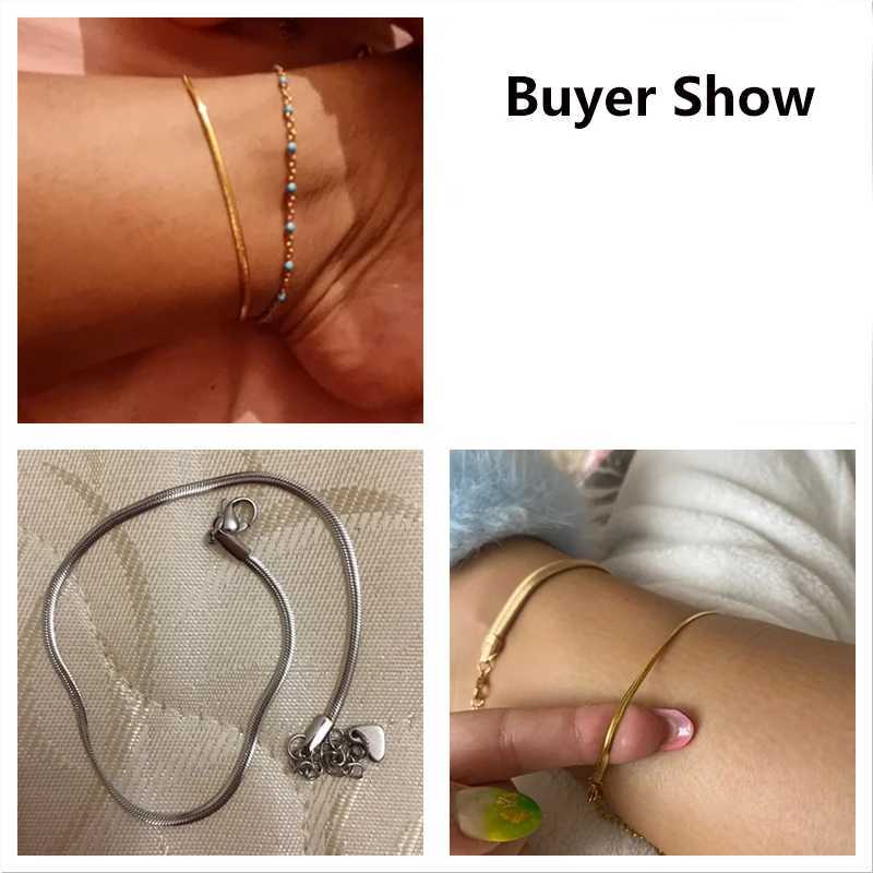 304 Stainless Steel Anklet For Women Fashion Women Anklet Bracelets on the leg Summer Beach Barefoot Foot Jewelry Gifts 1 Piece Z250408