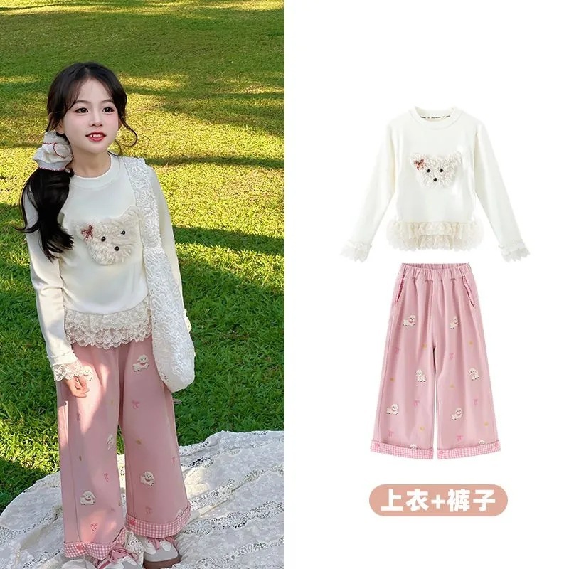 Ddmyshoesvip Girl S T Shirt Long Sleeved Outfit New Style Girls Autumn Sweet Lace Children S Top Trend For Babies In Spring And Autumn