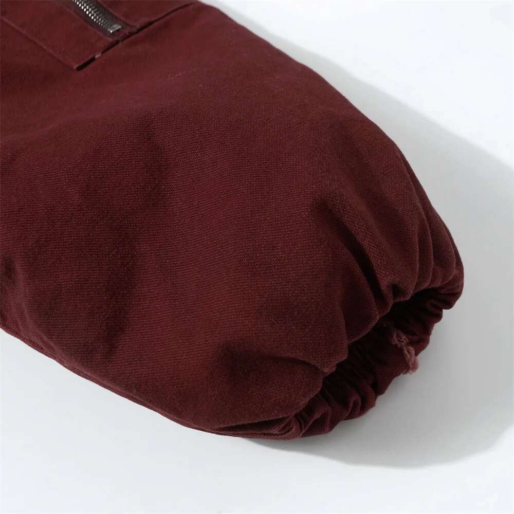 Distressed Spliced Padded Mens Embroidery Winter Thick Hip Hop Streetwear Hooded Long Sleeve Quilted Jacket Men