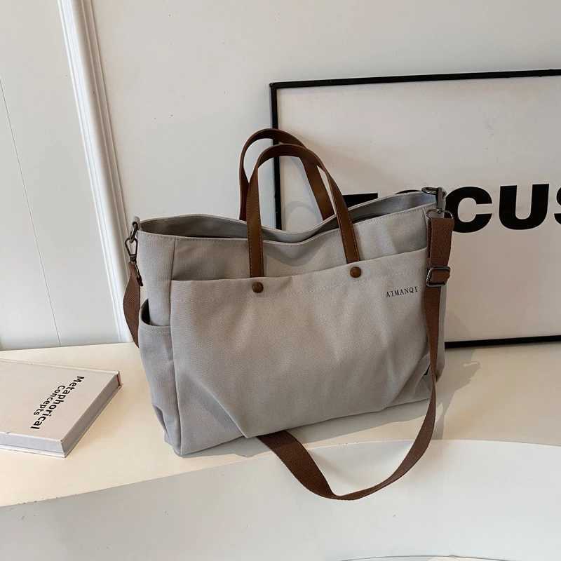 Pleats Large Capacity Canvas Wens Tote Bags Zipper Versatile Ladies Shoder Bags 2024 New 2025 Bolso Mujer Z250409