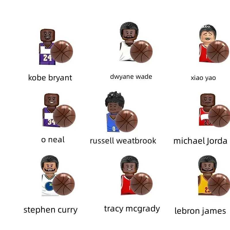 Famous basketball player sports star building block set football action character building block cartoon toy Christmas gift X250409