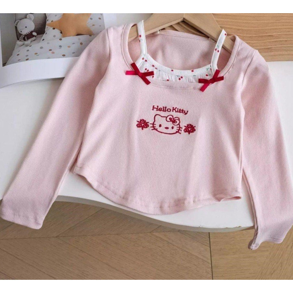 Ddmyshoesvip Girls Bottom Shirt Baby Girl S T Shirt And Autumn New Style Fake Two Piece Top Long Sleeved Children S Clothing Spring Trend