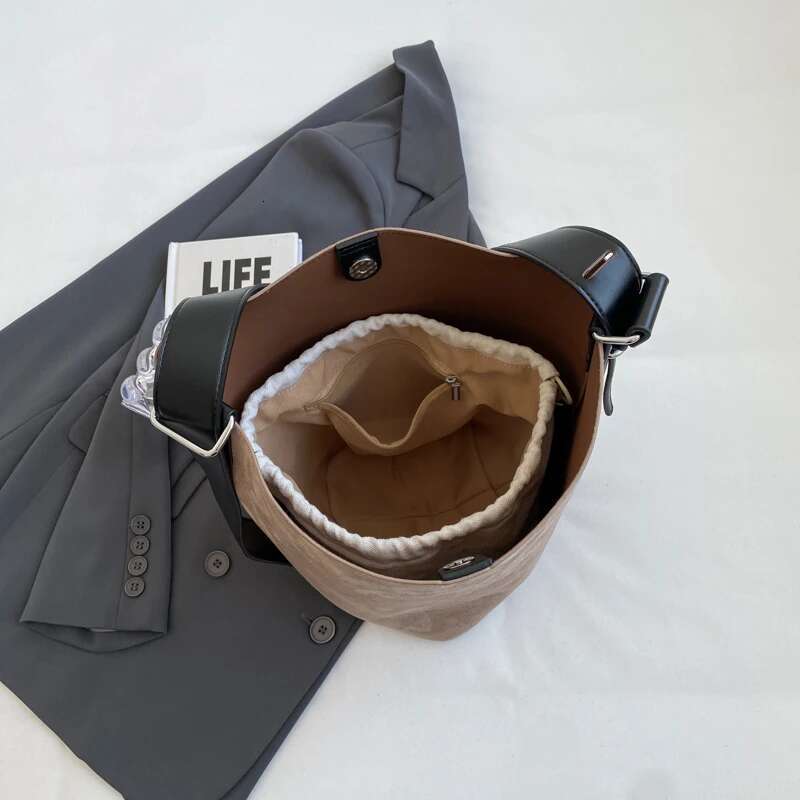 Meet You New PU Leather Shoulder For Women Simple Design Large Capacity Bucket Crossbody Bag 2 Pcs/Set Handbags And Purses