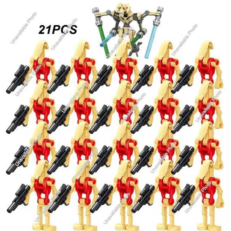 Hot Toys 21pcs Bricks Bulk Pack Assemble Building Blocks Fit for Battle Figures Droids Mode Doll Set Toy Gifts X250409