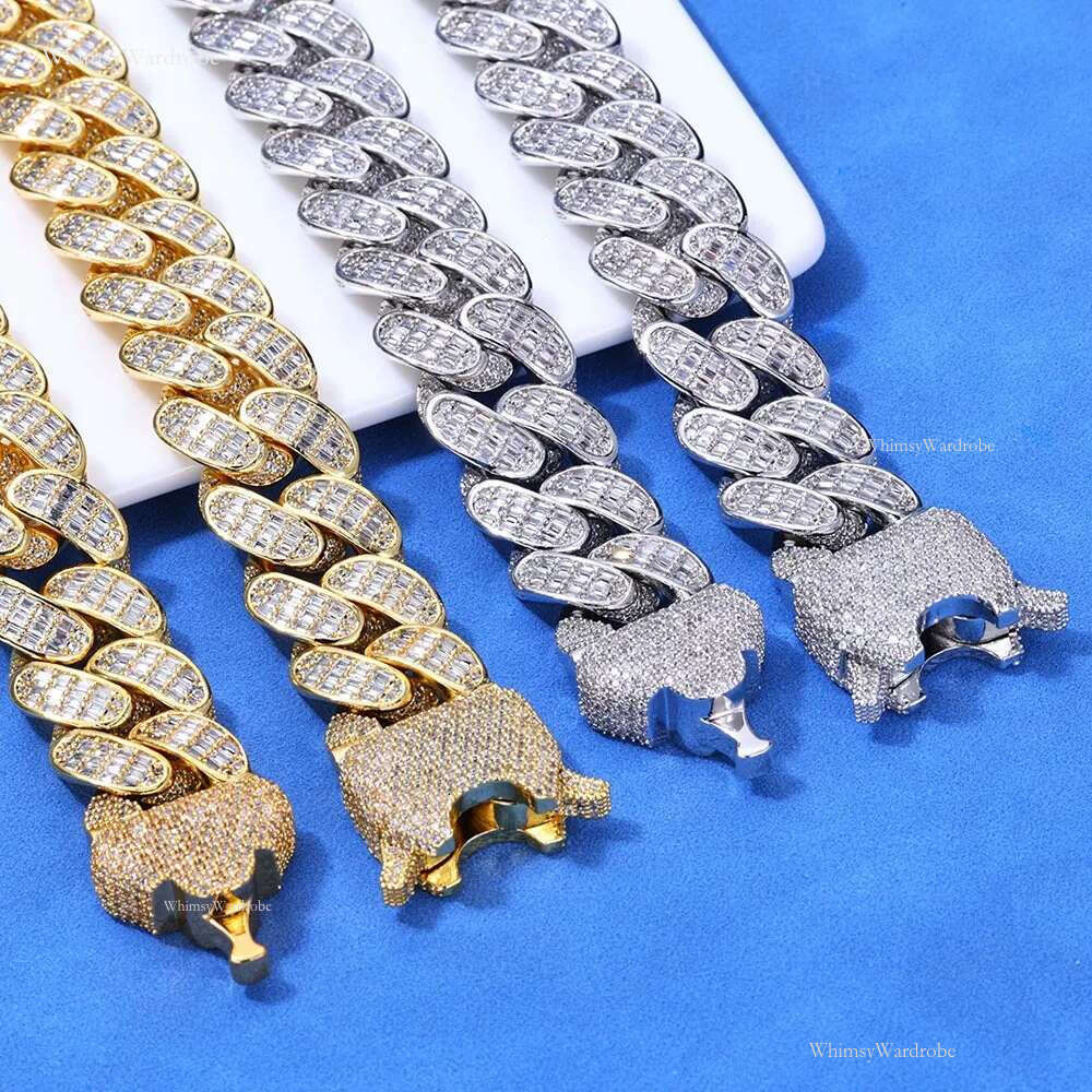 Personalized Hip Hop Cubic Zirconia Necklace Featuring VVS Grade Moissanite Stones & 18mm Cuban k Chain