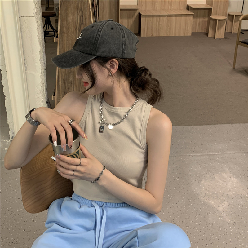 2025S Designer Women S T Shirt American Style Small Round Neck Slims Down And Exposes The Navel Short External Vest For Summer New Spicy Girl Camisole