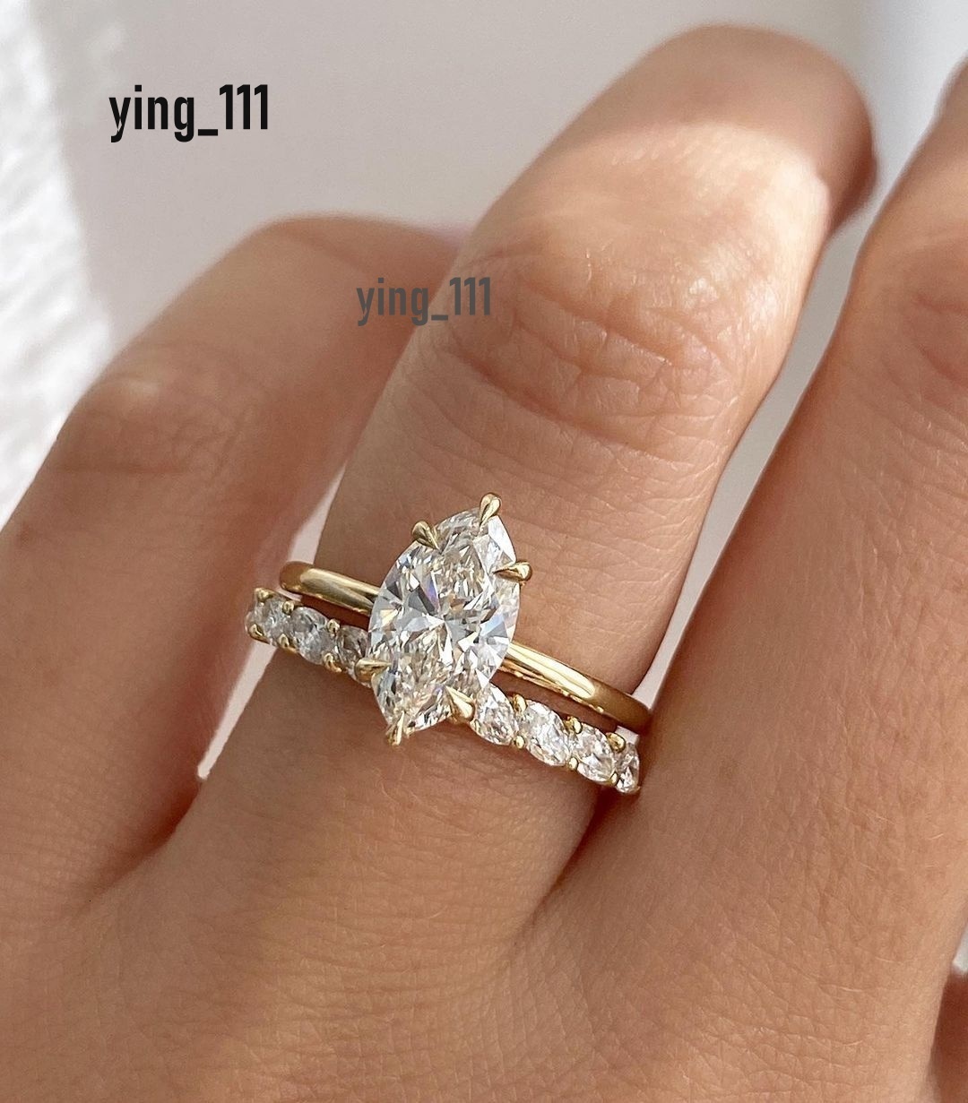Luxury 1ct 2ct 3ct Pear Lab Moissanite Diamond Rings 14K 18K Real Solid Gold Wedding Band Engagement Ring Romantic for Parties