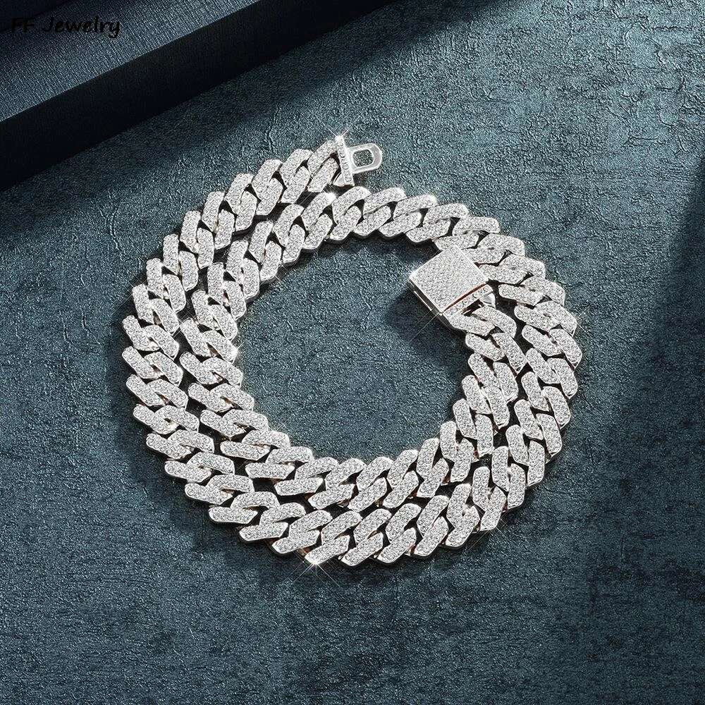 18/20/24inch Cuban Link Chain Hip Hop Men Necklace iced out paris chain 2 Row Rhinestone Paved Miami Rhombus Cuban men Necklace