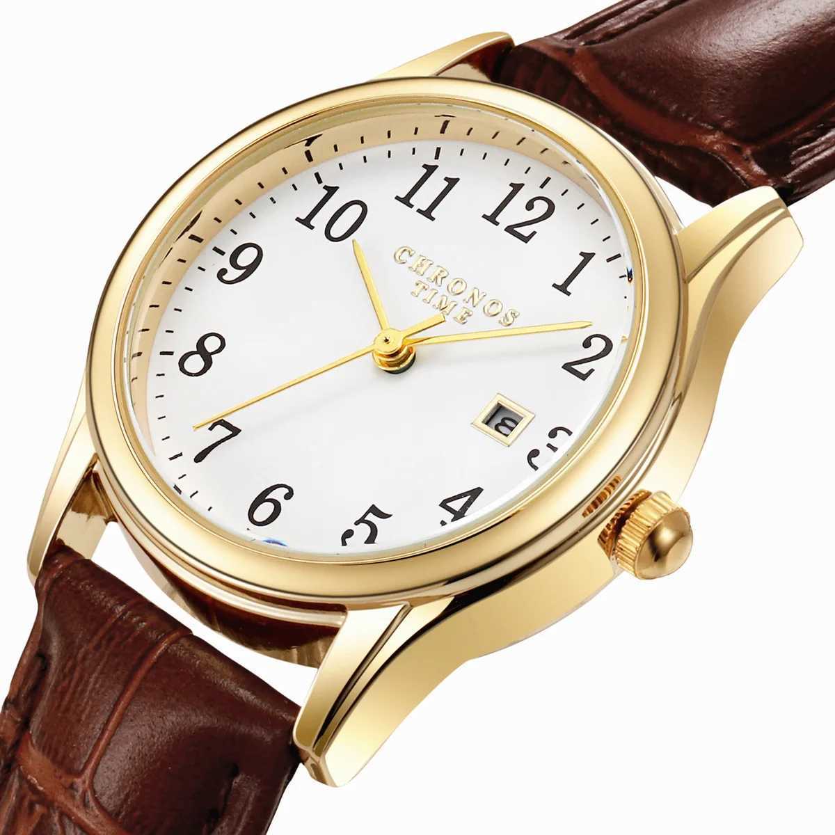 Chronos luxury womens watch high-quality womens quartz watch waterproof date leather womens watch reloj+boxT250408