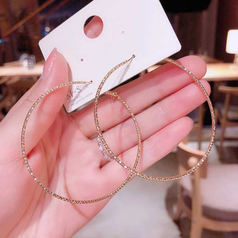 BLIJERY Shiny Twisted Big Hoop Earrings for Women Jewelry Basketball Brincos Temperament Round Circle Earrings Boucles doreill Z250408