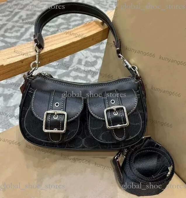 Ashionable ASHTON Women Vintage Designer Bags Shoulder Bag Double Pocket Single Denim Tote Stylish Underarm Bags Large Capacity Retro Handbag