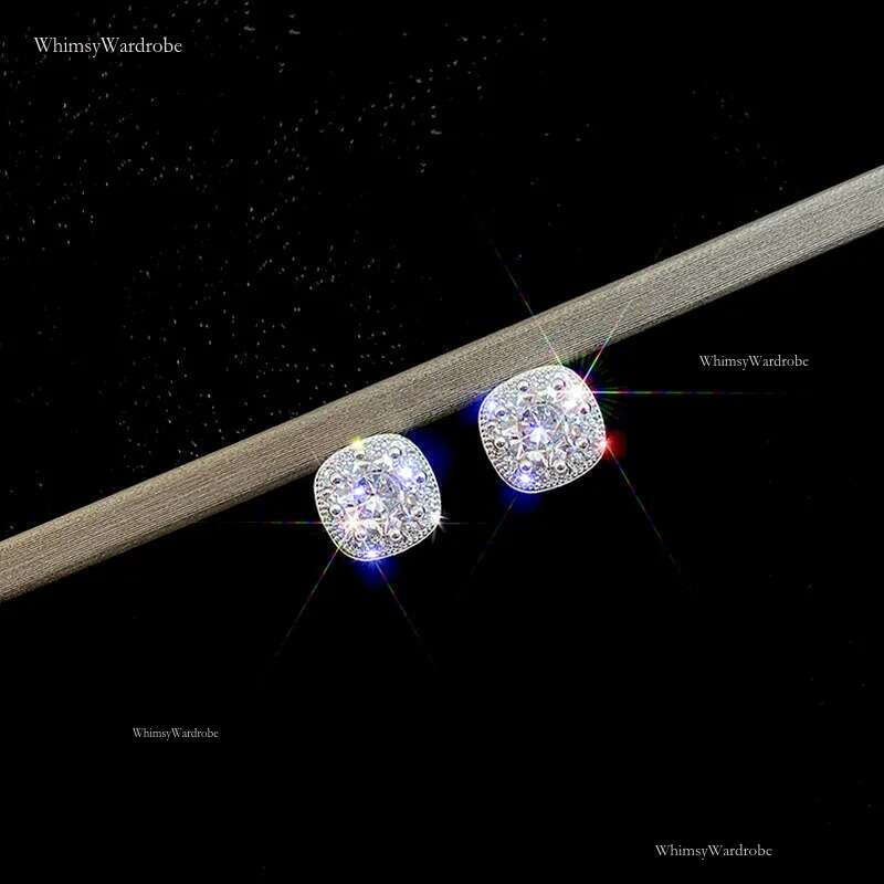 classic earring desinger jewelry Women S sier six claw inlaid with dia hip-hop trend moissanite stone earrings studs Rock Rapper gift
