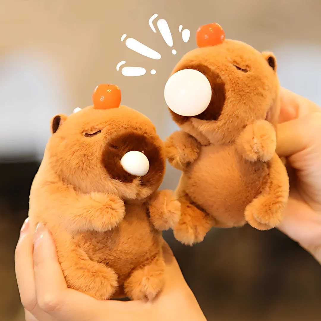 1-20 Spit Bubble Cybara Plush Keychain Water Guinea Pig Doll Pendant Student Backpack Charm Cute Car Keychain CharmXJ250409