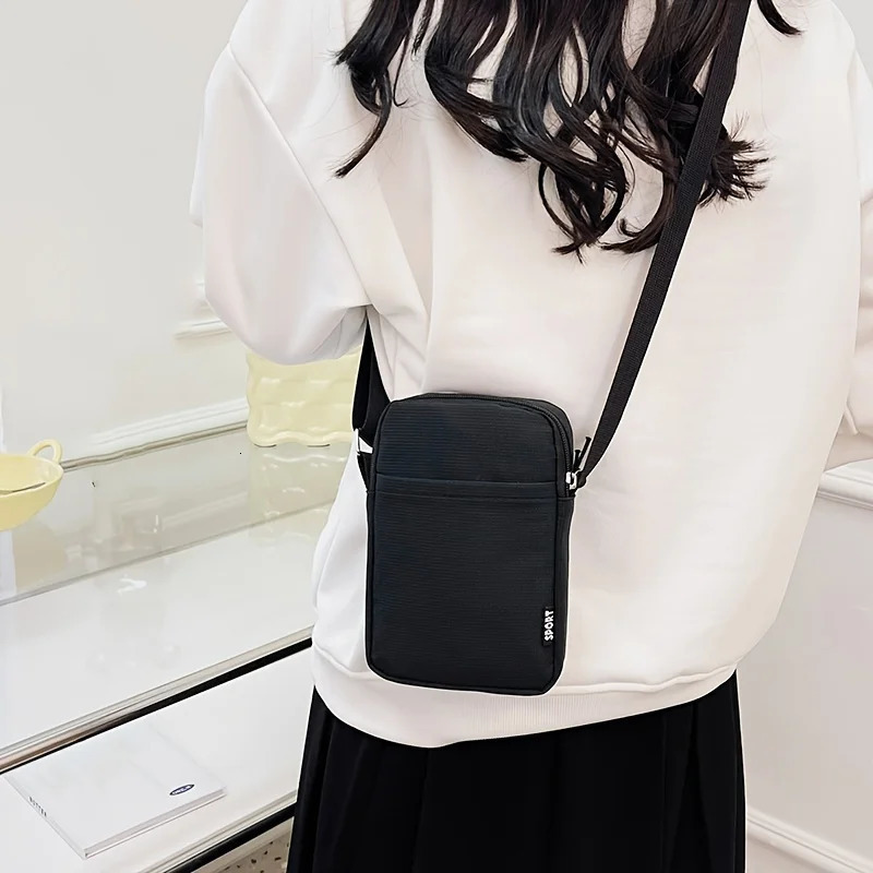 fashion simple casual shoulder messenger bag womens portable phone upright coin key bank card 250408