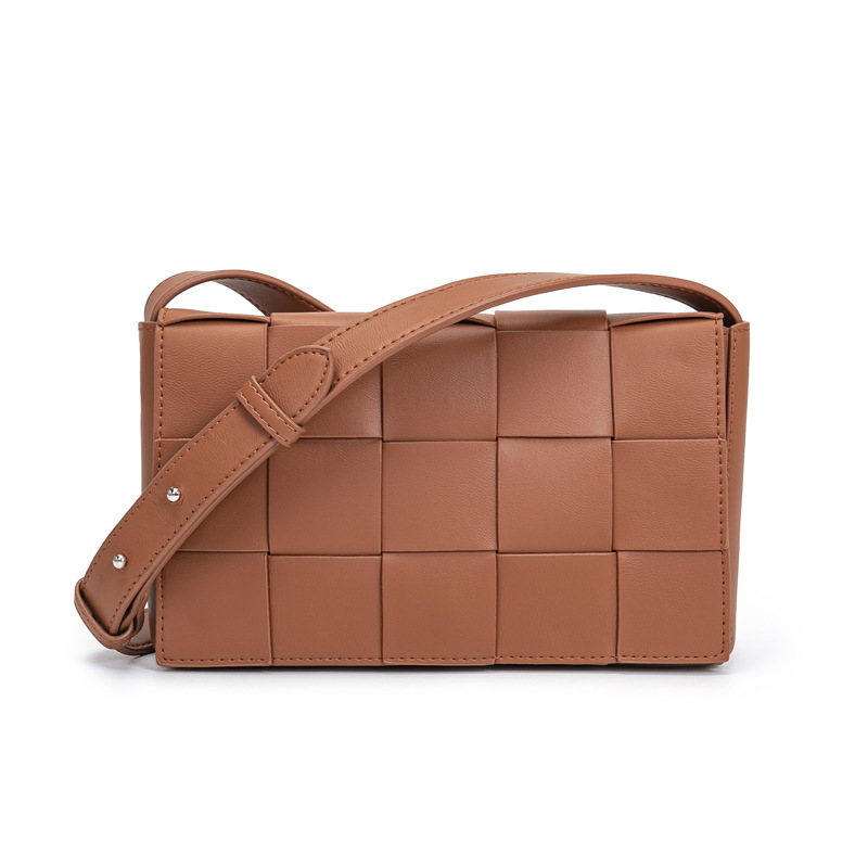 2025 New Style Woven Bag Women's Shoulder Bag Fashionable and Versatile Unisex Crossbody Bag High-end Light Luxury Checkered Bag